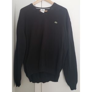 Lacoste Size 7 VNeck Sweater Mens XXL Black